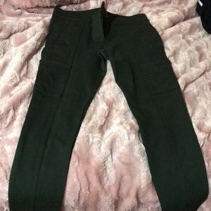 Dark green loft work pants